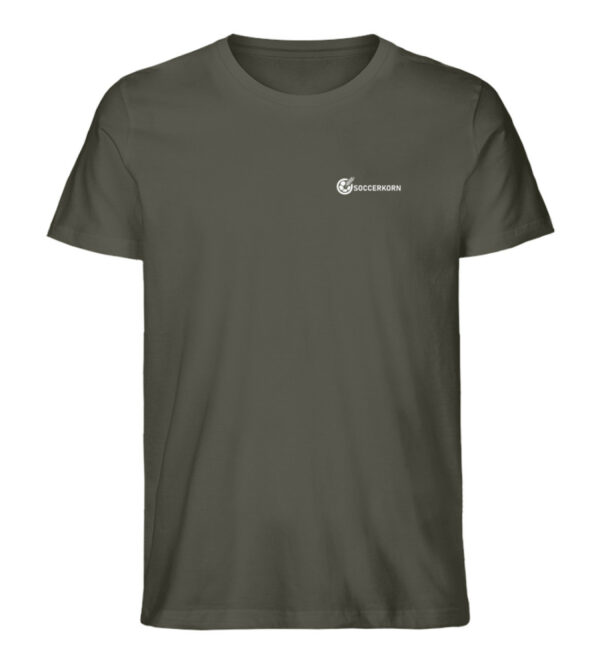 T-Shirt Soccerkorn Logo quer einfarbig weiß - Herren Premium Organic Shirt-7151